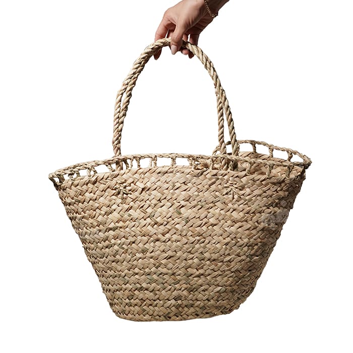 زنبیل حصیری شیاردار