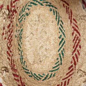 زنبیل حصیری شیاردار رنگی